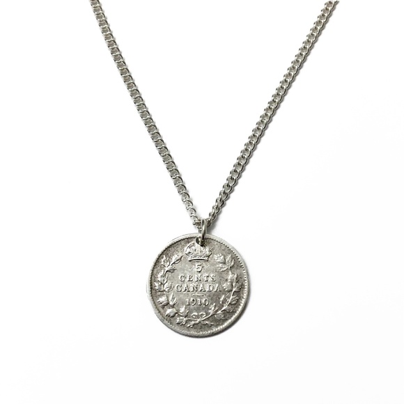 The Royal Canadian Mint Jewelry - 1910 Sterling Silver Edward VII Coin Necklace, 18-inch